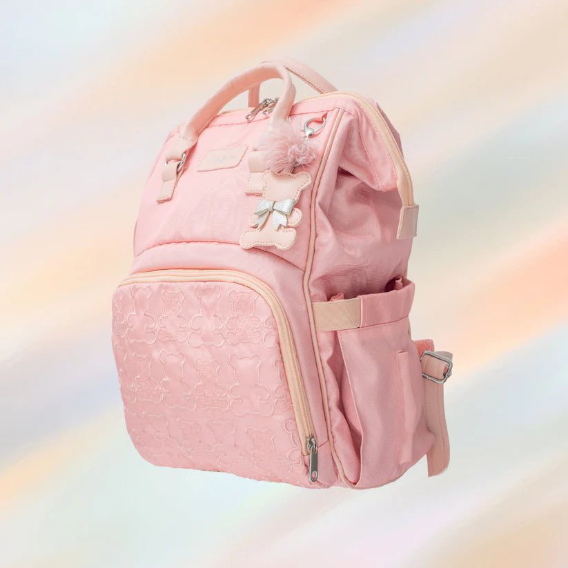 Pañalera Tipo Morral Baby Luna Osos Ternura Pastel
