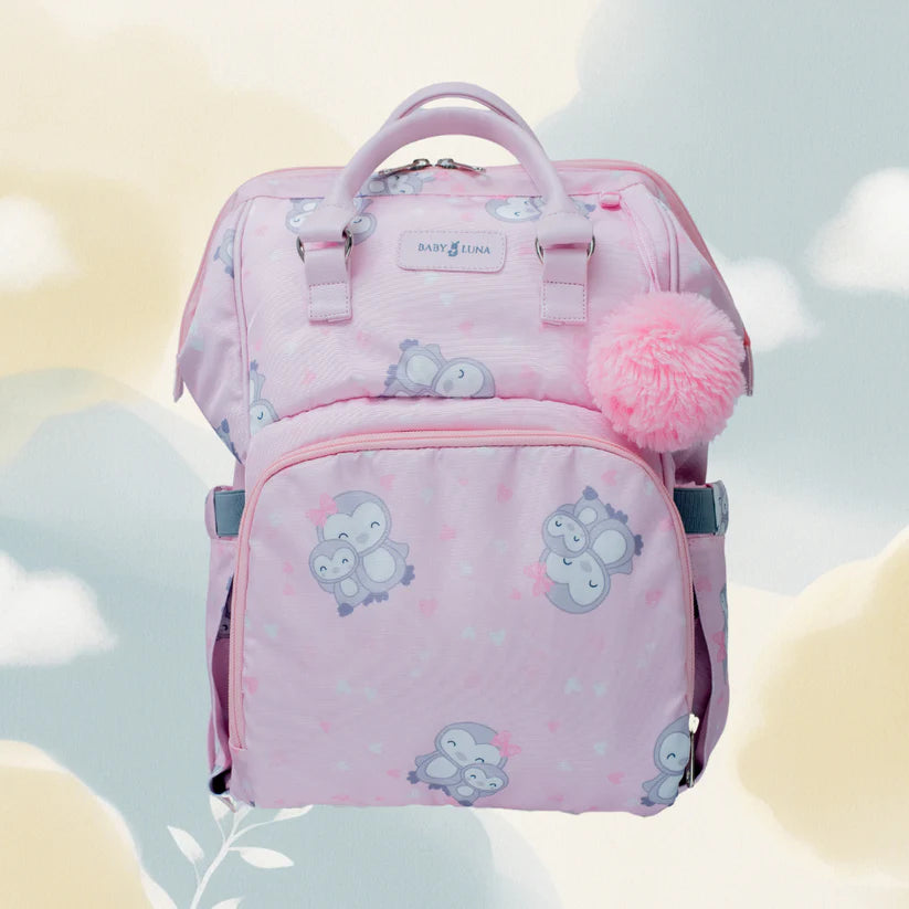 Pañalera Tipo Morral Baby Luna Pingüino