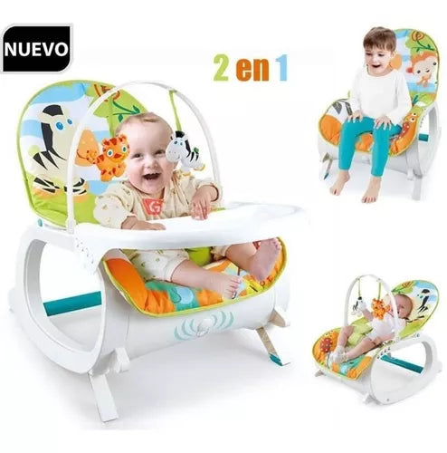 Silla 3 En 1 Mecedora Vibradora Musical Cebra
