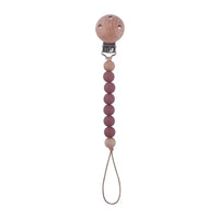Sujetador Para Chupo Bolitas De Madera Morado