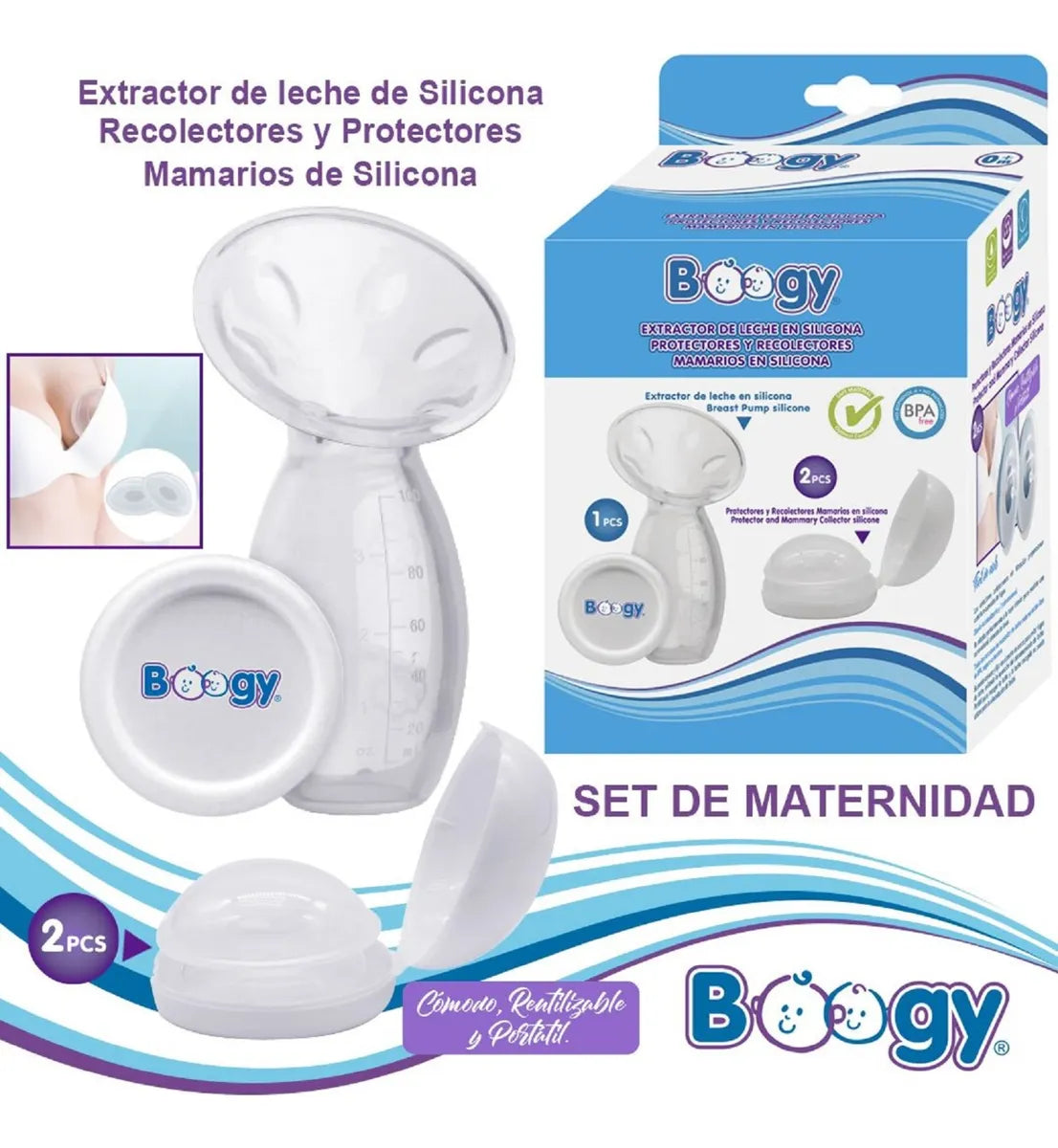 Set Recolector Extractor + Cocas De Leche Materna Boogy