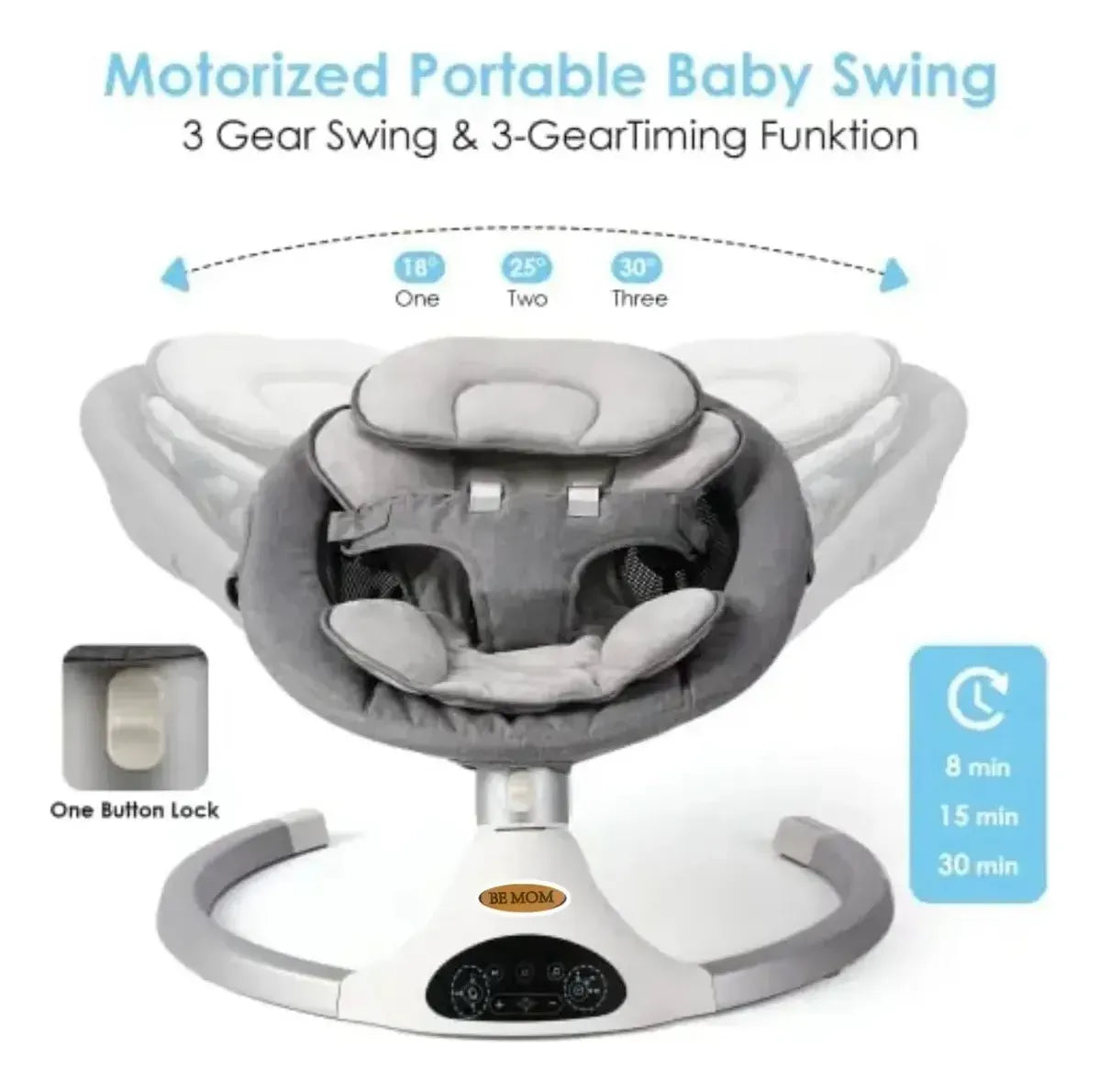 Silla Mecedora Bebé Eléctrica Maxibaby 3 en 1 Moisés