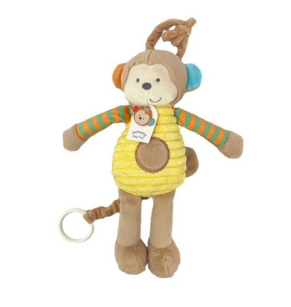 Sonajero Musical Peluche Monito De Cuerda