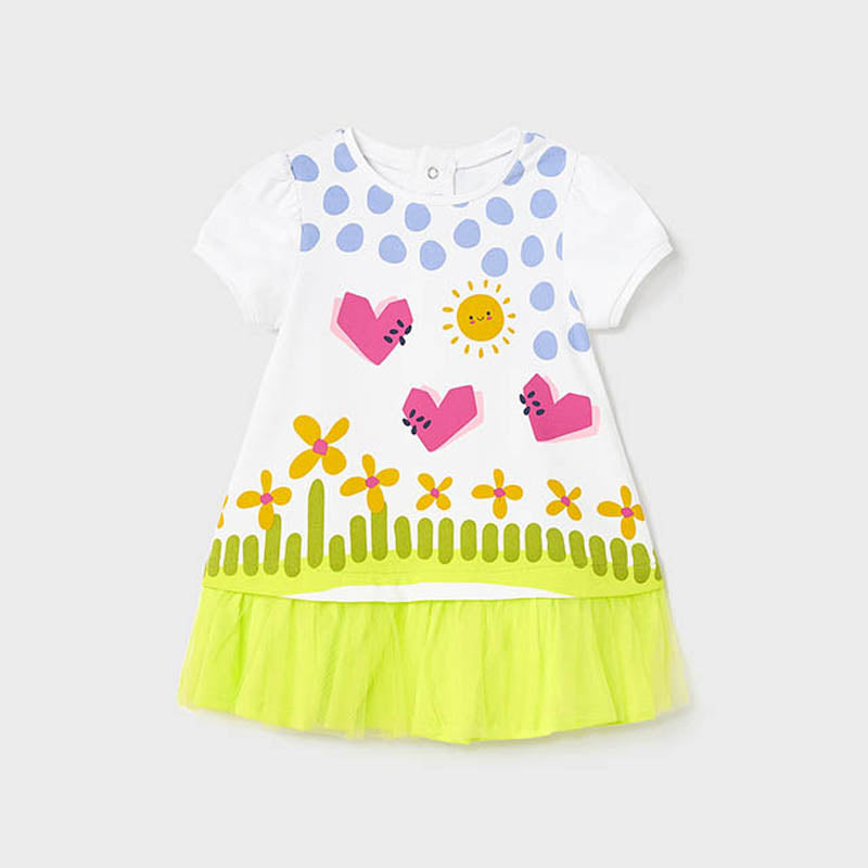 Vestido Pasaje Floral Tul Mayoral 1971 Niña