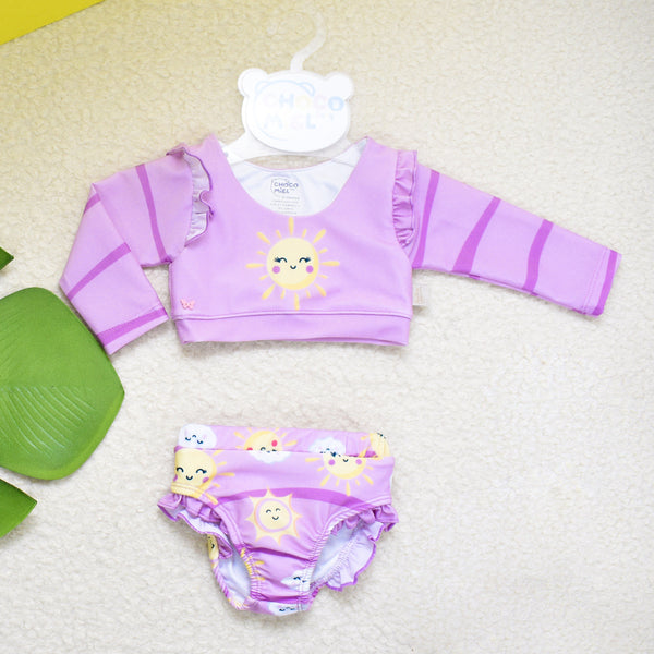 Vestido de Baño Solecito 2 Piezas Niña Púrpura