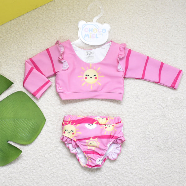 Vestido de Baño Solecito 2 Piezas Niña Rosado