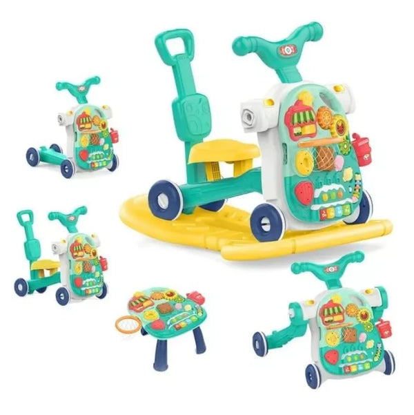 Andadera 5 en 1 Multi Función Musical Con Juegos Verde Menta