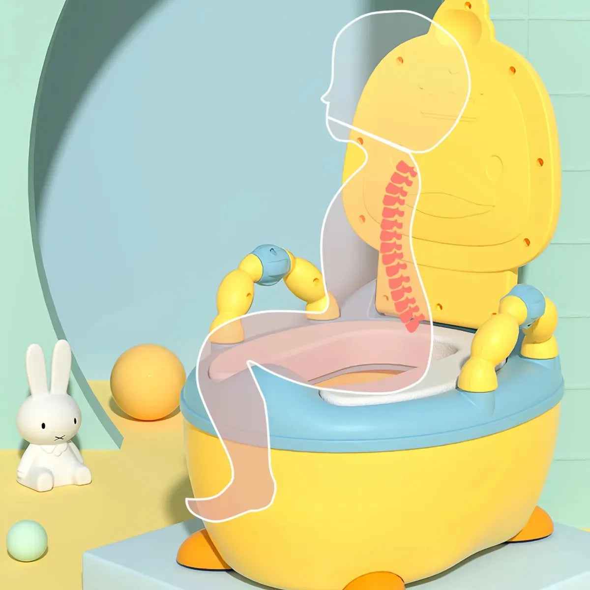 Bacinilla Infantil Con Manijas De Agarre Pato