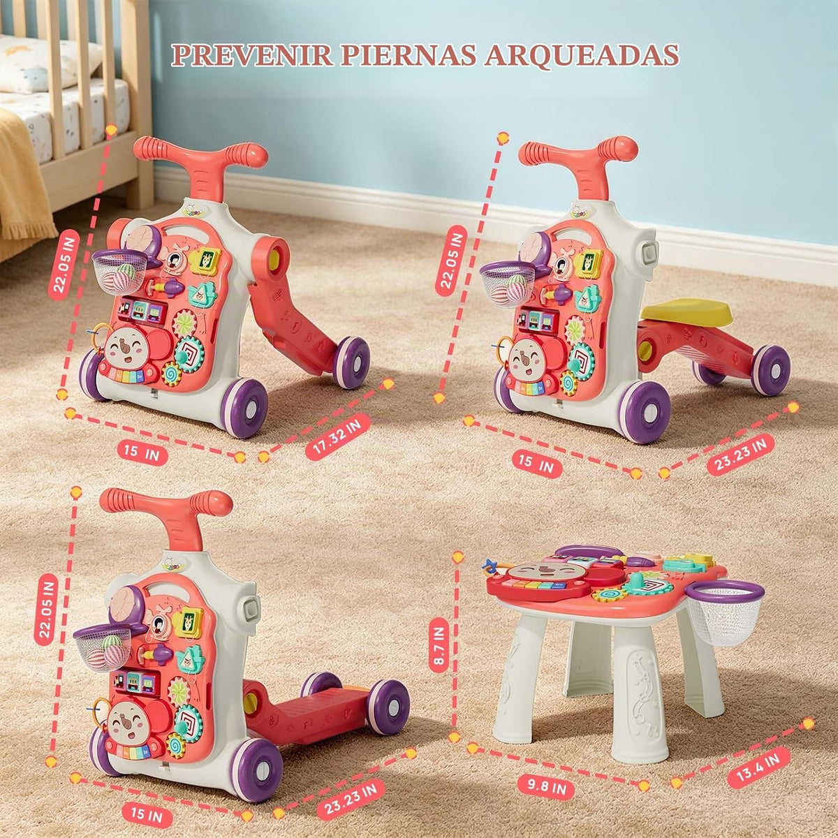 Caminador Andadera 5 en 1 Multi Función Musical Con Juegos Elefante
