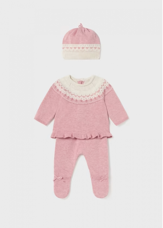Conjunto Tejido 3 Piezas Recién Nacida Mayoral 2504 Niña