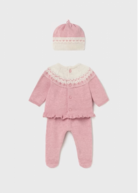 Conjunto Tejido 3 Piezas Recién Nacida Mayoral 2504 Niña