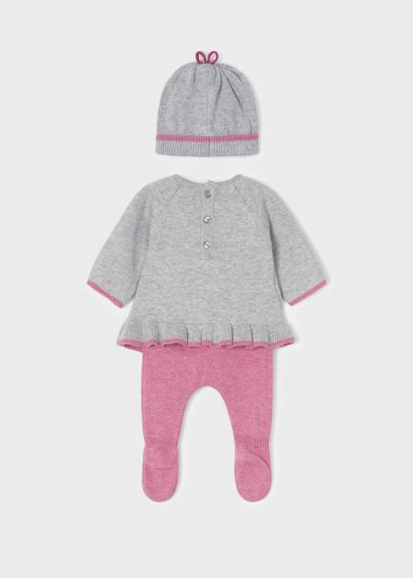 Conjunto Tejido 3 Piezas Recién Nacida Mayoral 2505 Niña