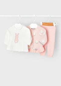 Conjunto Tejido 3 Piezas Recién Nacida Mayoral 2703 Niña