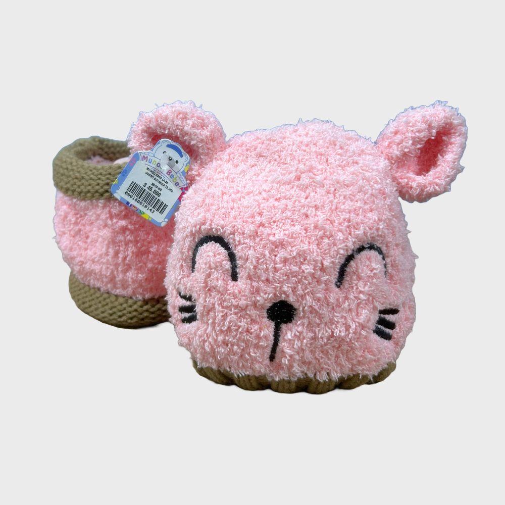 Gorro Con Bufanda Tejido Osita Rosa