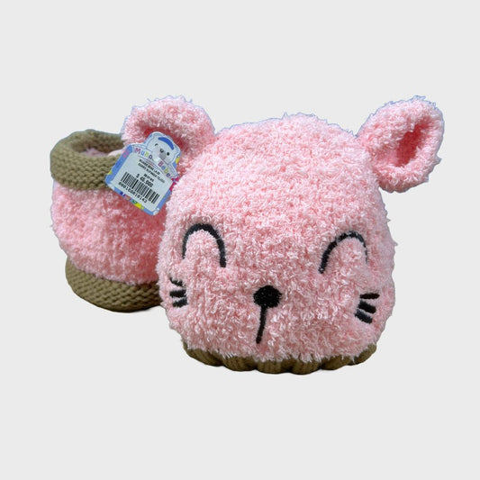 Gorro Con Bufanda Tejido Osita Rosa