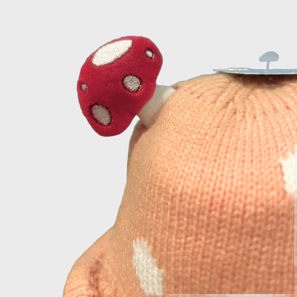 Gorro Tejido Con Pompones Largos Naranja