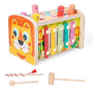 Juego Didáctico León Vence Al Ratón De Madera