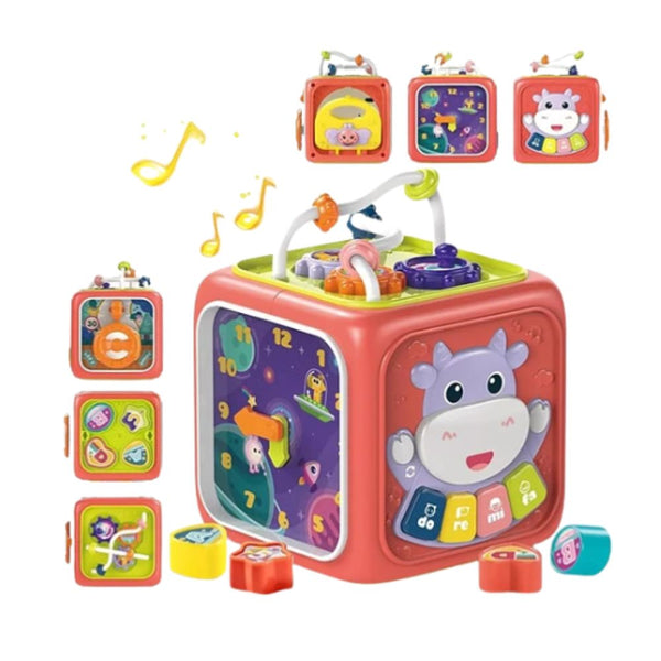 Juguete Cubo Educativo 6 En 1 Cubo Didáctico Para Bebé Rojo