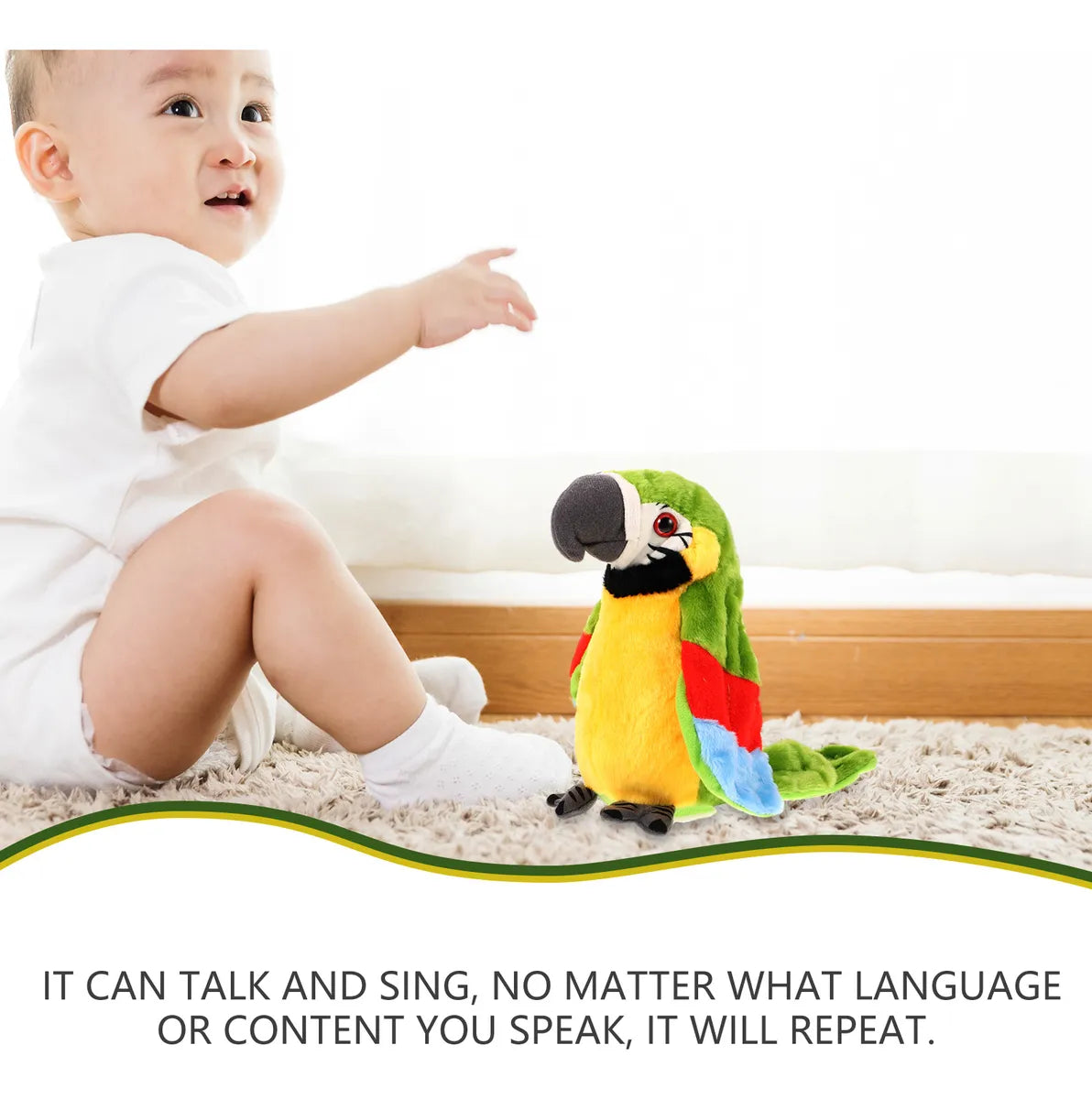 Loro Peluche Repite Conmigo Canta y Baila Recargable