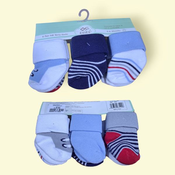 Medias x6 Pares Recién Nacido 0-6 Meses