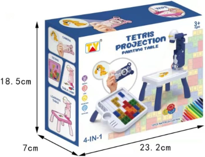 Mesa 4 en 1 Creativa De Dibujo Con Proyector y Juegos Portable