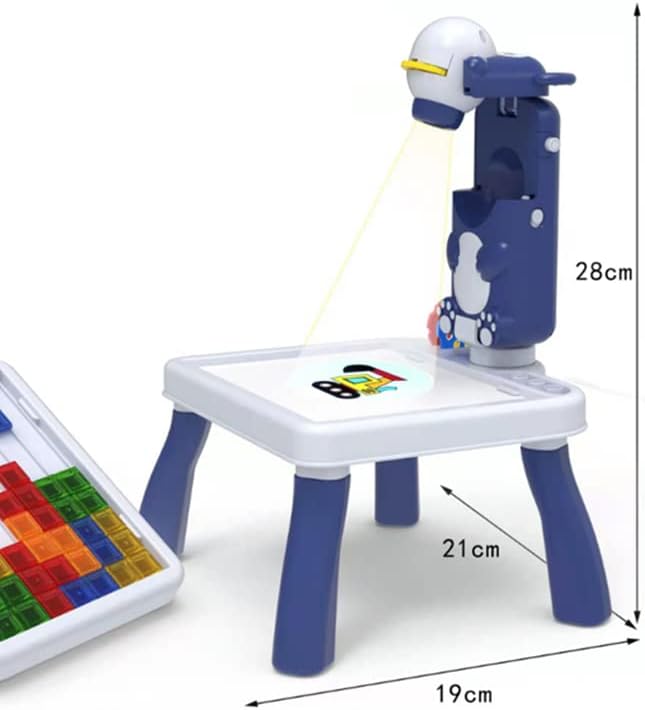 Mesa 4 en 1 Creativa De Dibujo Con Proyector y Juegos Portable