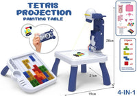 Mesa 4 en 1 Creativa De Dibujo Con Proyector y Juegos Portable