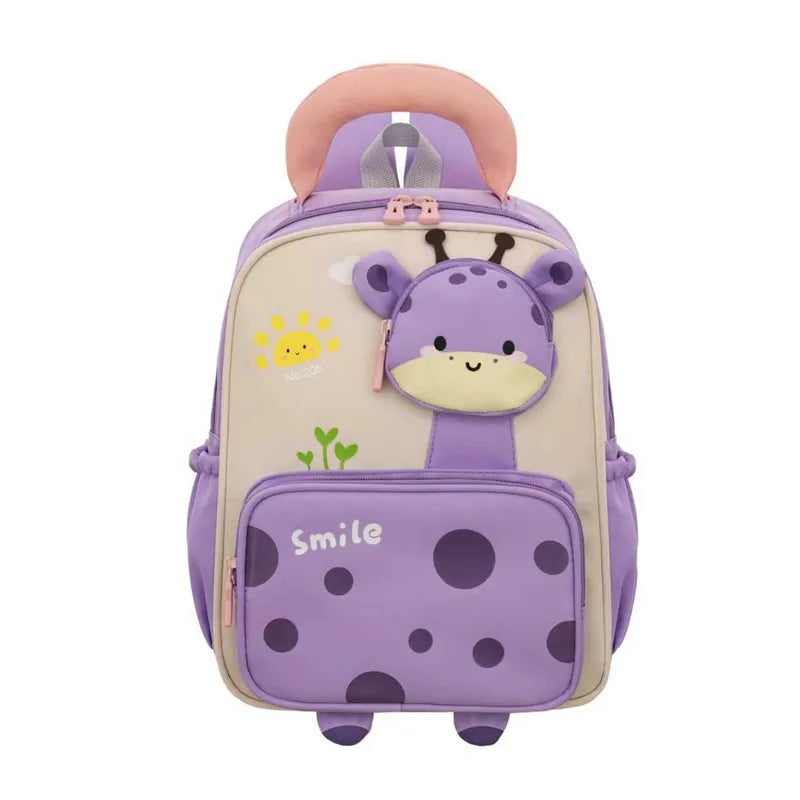Mochila Infantil Escolar Para Niños En Felpa Jirafa