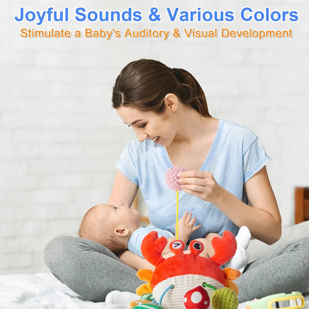 Móvil De Cangrejo Sonajero Musical Para Cuna o Carro