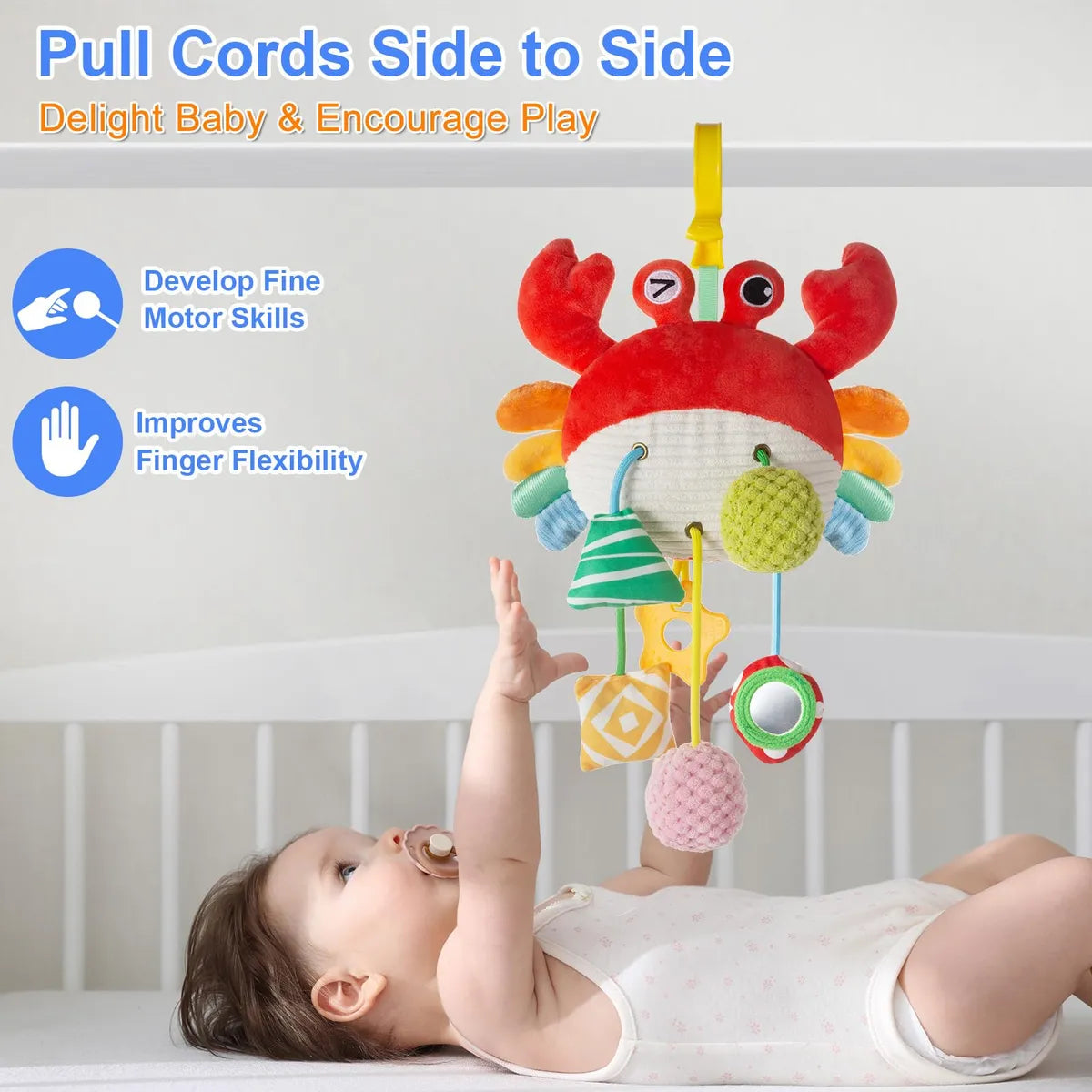 Móvil De Cangrejo Sonajero Musical Para Cuna o Carro