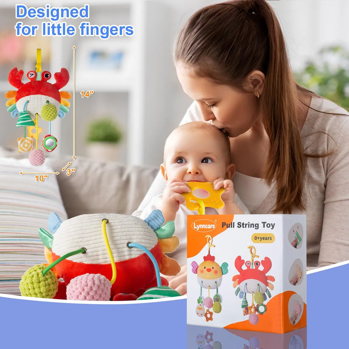 Móvil De Cangrejo Sonajero Musical Para Cuna o Carro