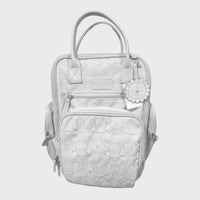 Pañalera Leonsitos Baby Luna Gris-Plateada Tipo Morral