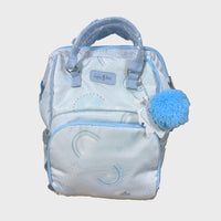 Pañalera Tipo Morral Baby Luna Arcoíris Celeste