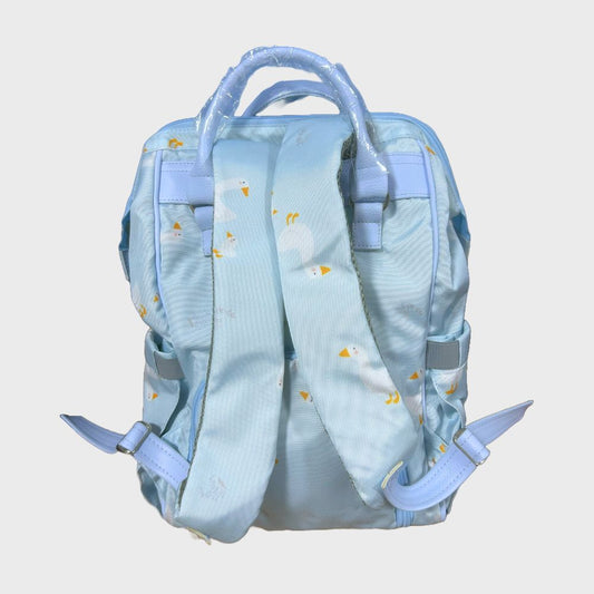 Pañalera Tipo Morral Baby Luna Paticos Celeste