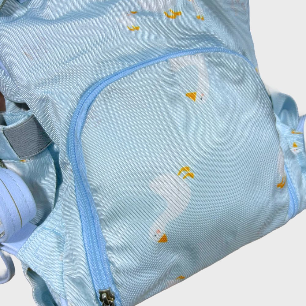 Pañalera Tipo Morral Baby Luna Paticos Celeste