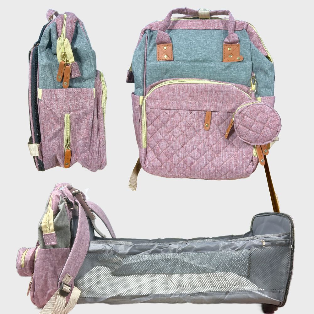 Pañalera Tipo Morral Con Cambiador Plegable Mora Leche