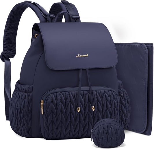 Pañalera Tipo Morral Monedero y Tapete Cambiador Lovevook Azul