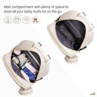 Pañalera Tipo Morral Monedero y Tapete Cambiador Premium Usb Beige