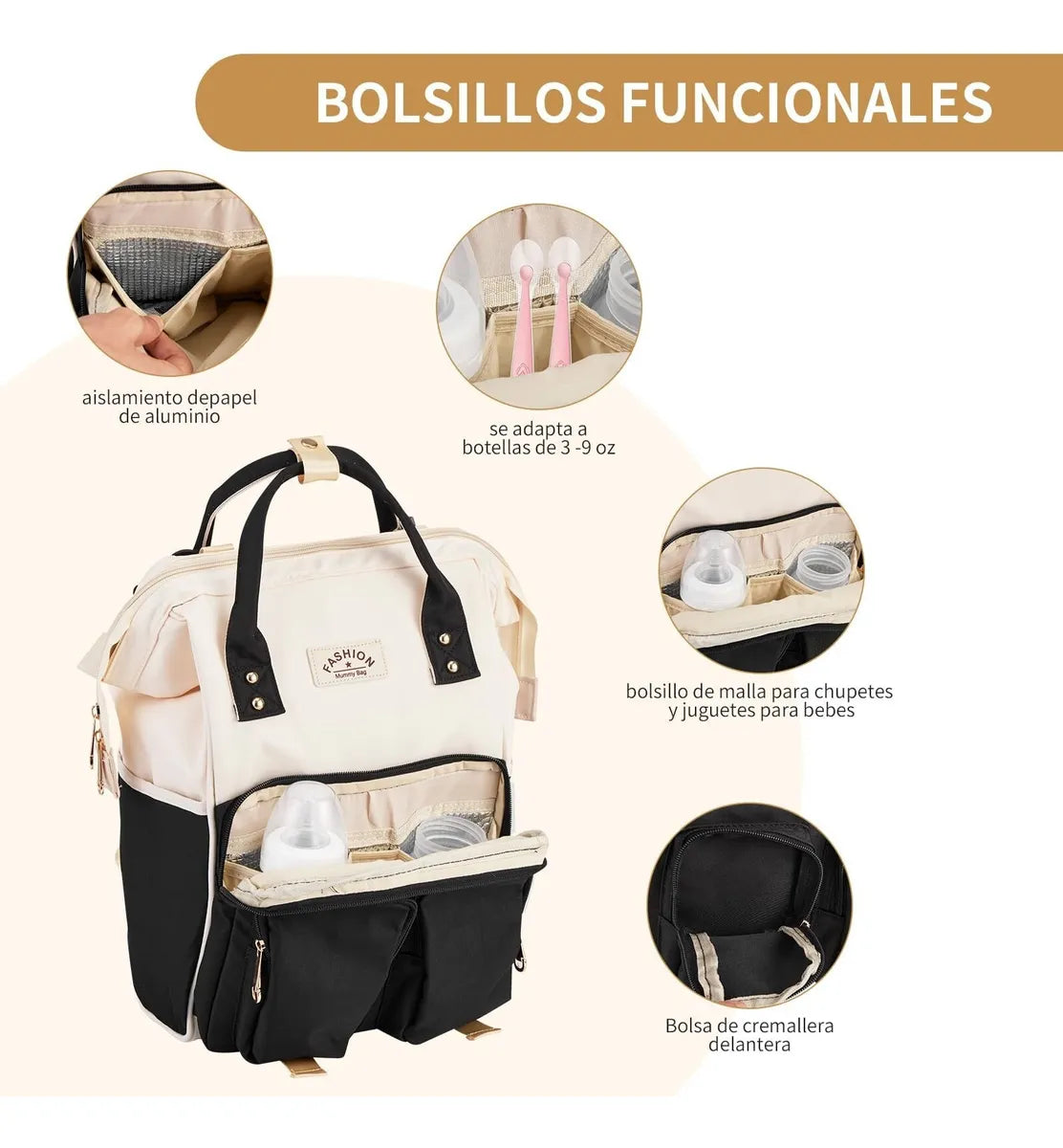 Pañalera Tipo Morral Multifuncional Fashion Mummy Baby