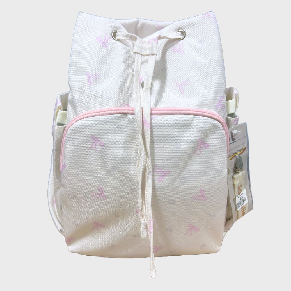 Pañalera Tipo Morral Rosa-Beige BL Mommy Bags