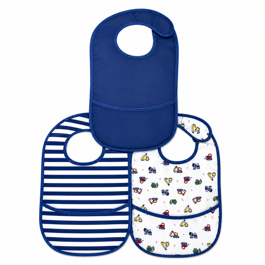 Set x3 Baberos Impermeables Con Bolsillo Pliester Waki