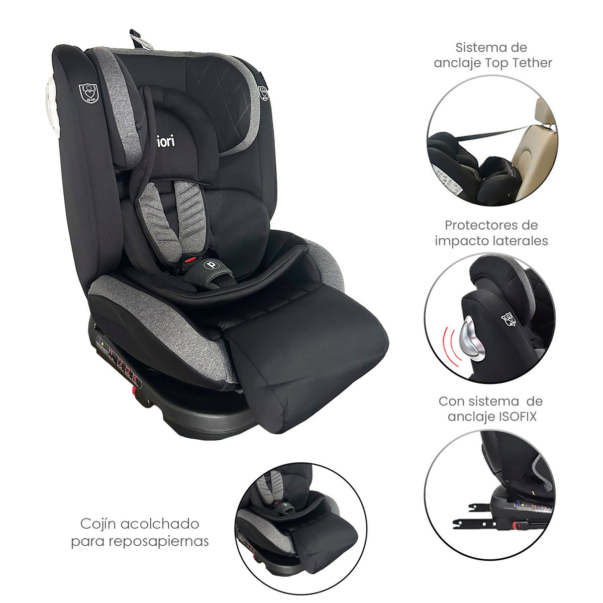 Silla Carro Bebe First Plus 360° Priori Negro