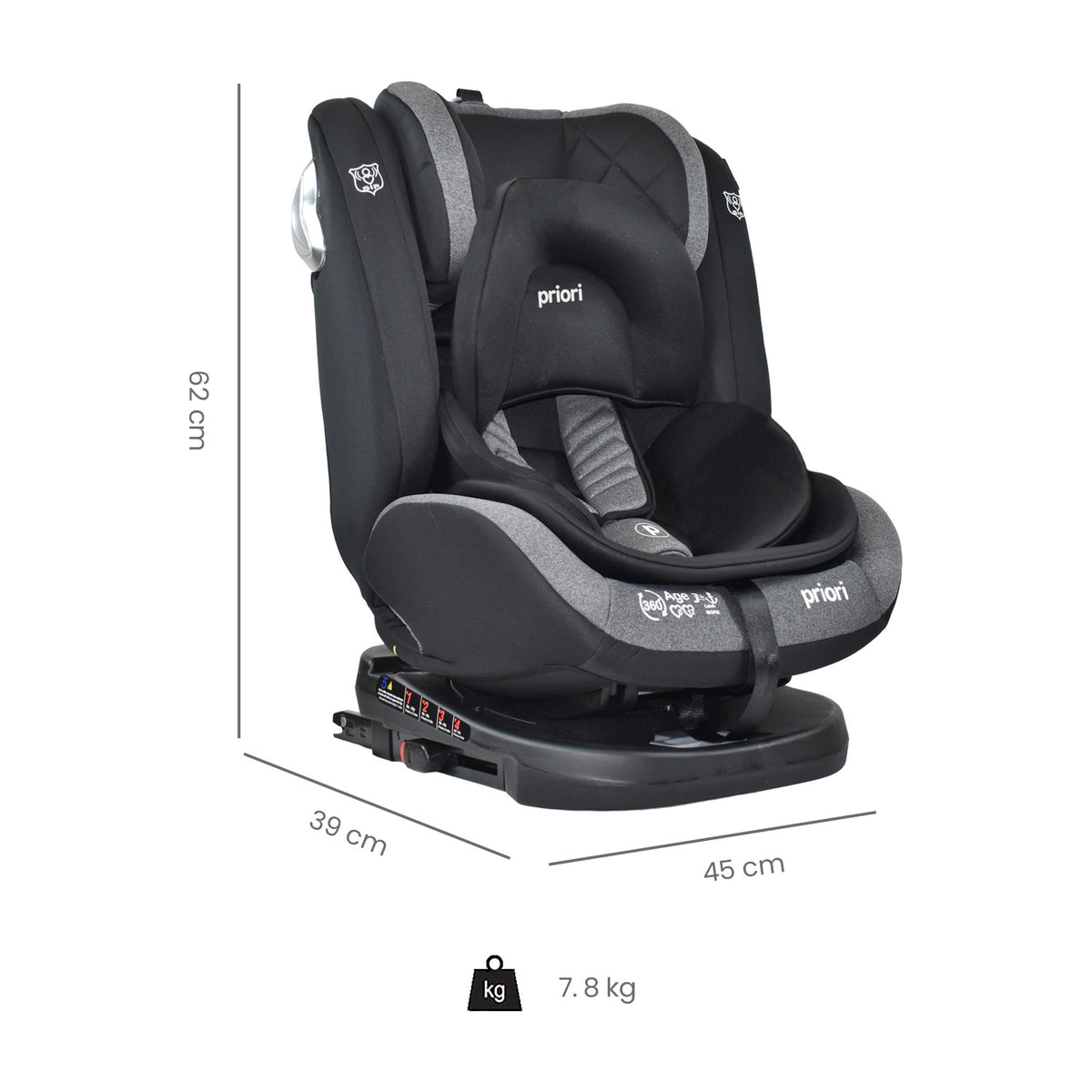 Silla Carro Bebe First Plus 360° Priori Negro