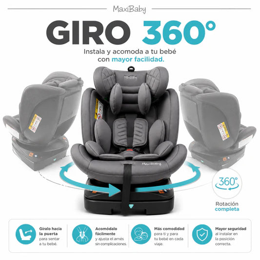 Silla de Carro Giratoria 360° Con Isofix MaxiBaby WIN