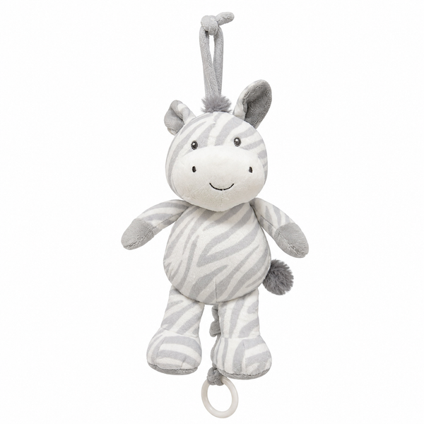 Sonajero Musical Peluche Cebra De Cuerda