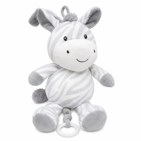 Sonajero Musical Peluche Cebra De Cuerda