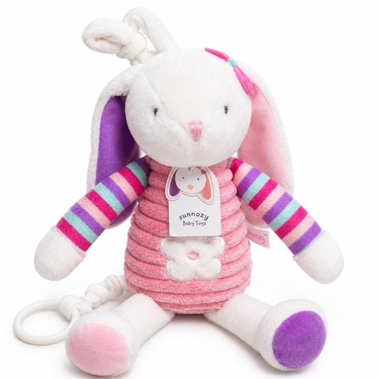 Sonajero Musical Peluche Conejita De Cuerda