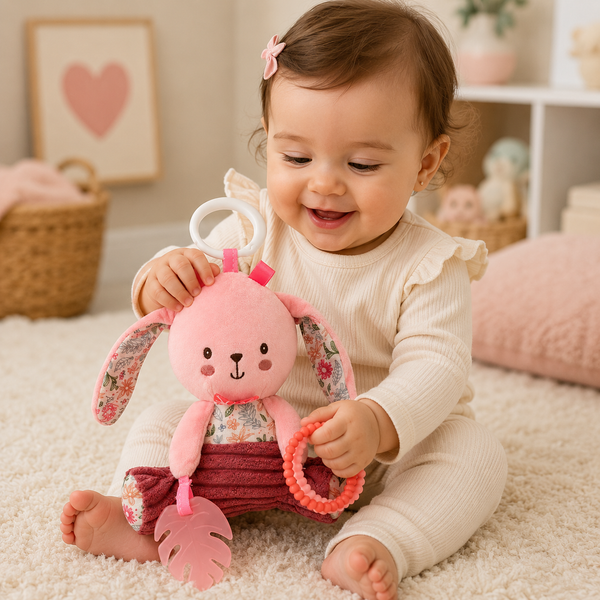Sonajero Musical Peluche Conejita De Cuerda