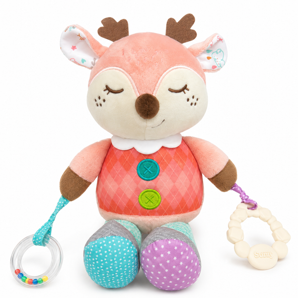Sonajero Musical Peluche Alce De Cuerda