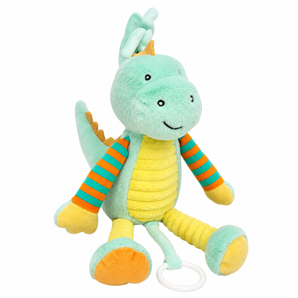 Sonajero Musical Peluche Dinosaurio De Cuerda